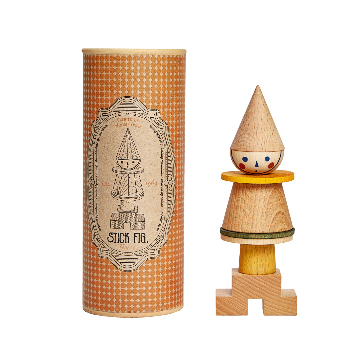 Wooden Story Stacking Toy Stick Fig No.01