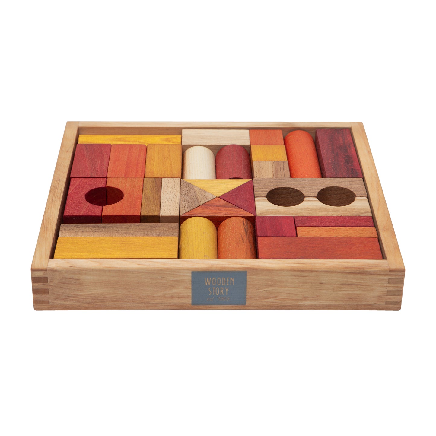 Wooden Story Warm Blocks in Tray - 30 Pieces