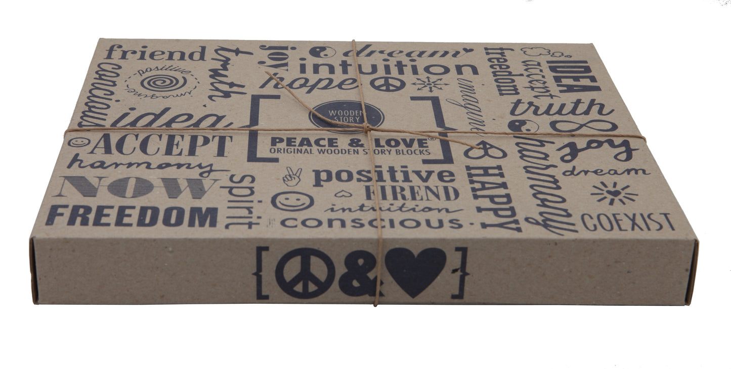 Wooden Story Peace & Love Blocks - 29 Pieces