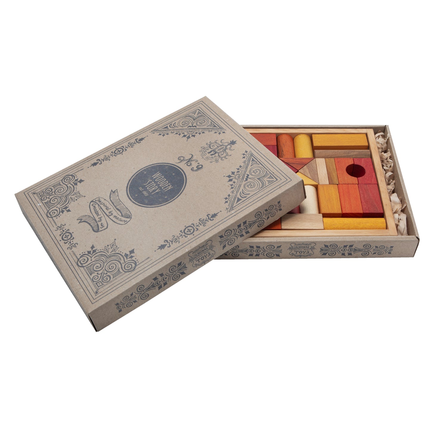 Wooden Story Warm Blocks in Tray - 30 Pieces