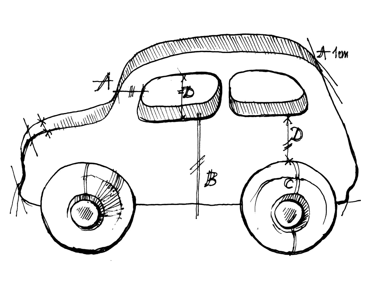 Wooden Story Little French Car