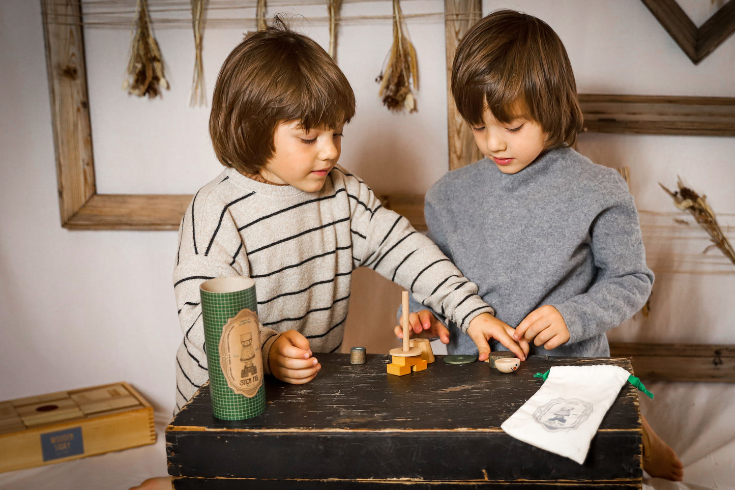 Wooden Story Stacking Toy Stick Fig No.01