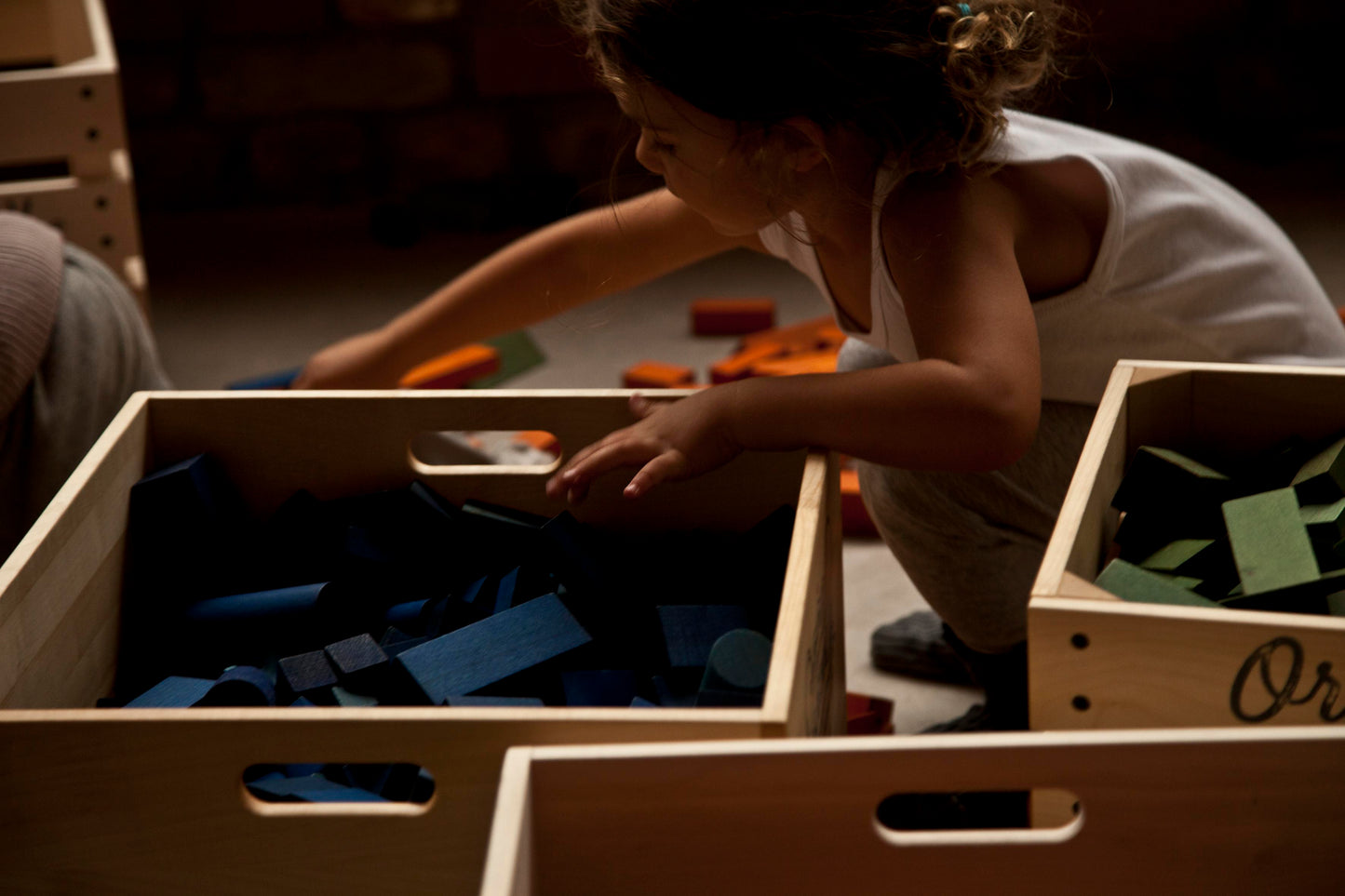 Wooden Story Rainbow Blocks in Tray XL - 63 Pieces