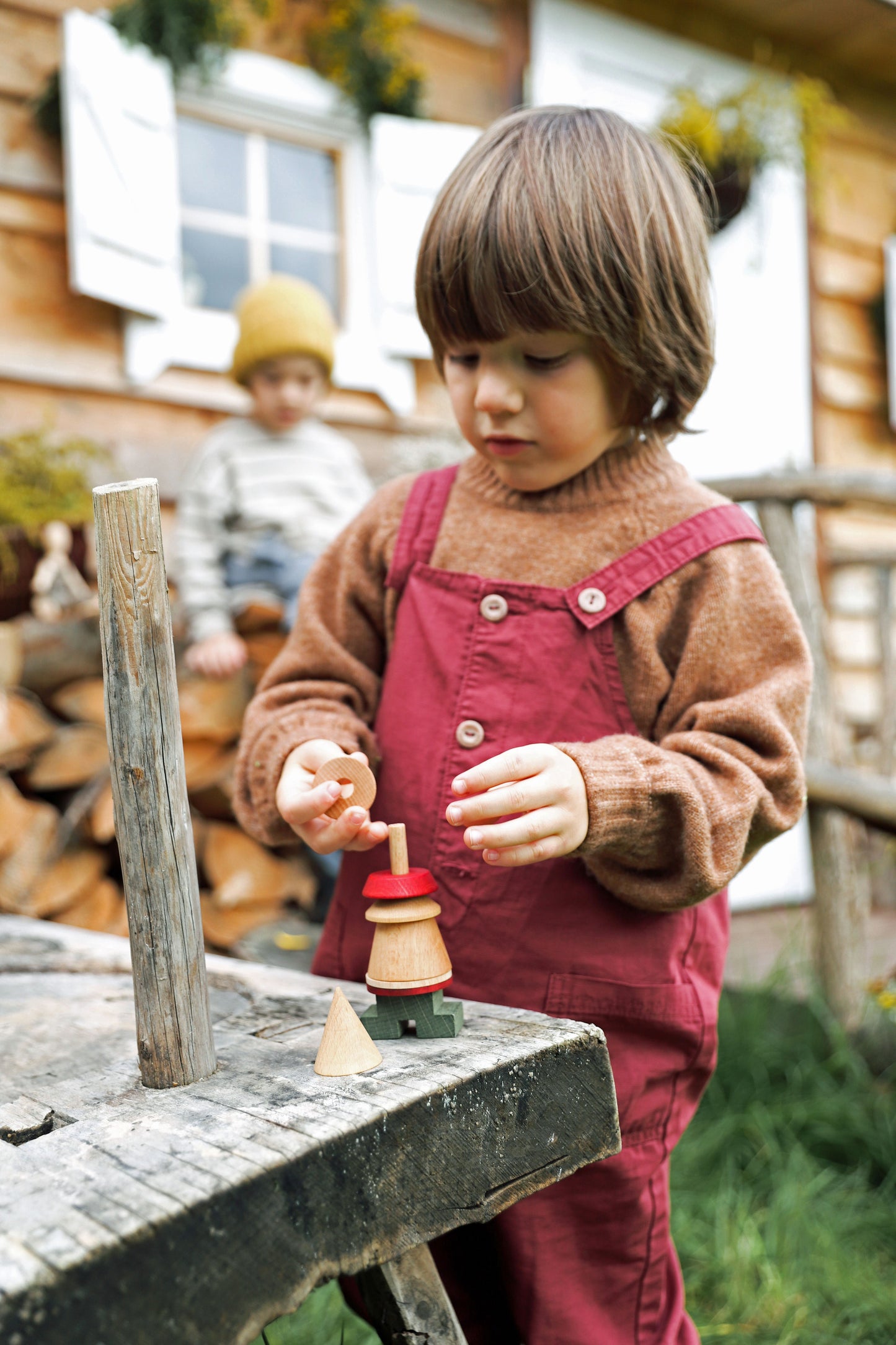 Wooden Story Stacking Toy Stick Fig No.01