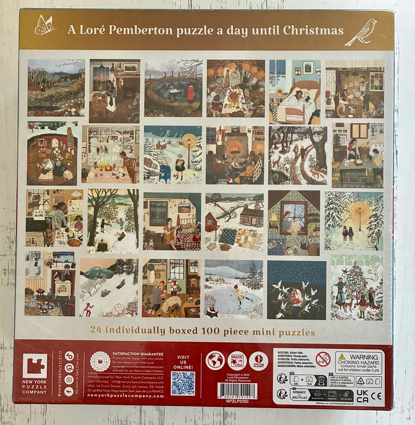 Loré Pemberton Advent Calendar - Set of 24 Mini Jigsaw Puzzles (100 Piece)