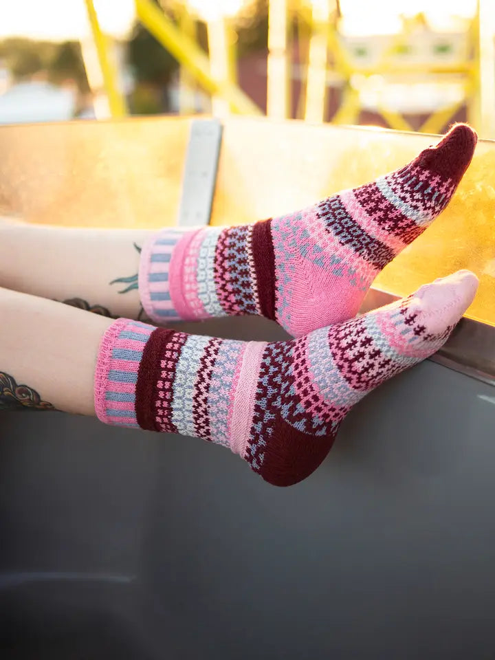 Alpenrose Crew Socks I Gives Back To Breast Cancer Survivors