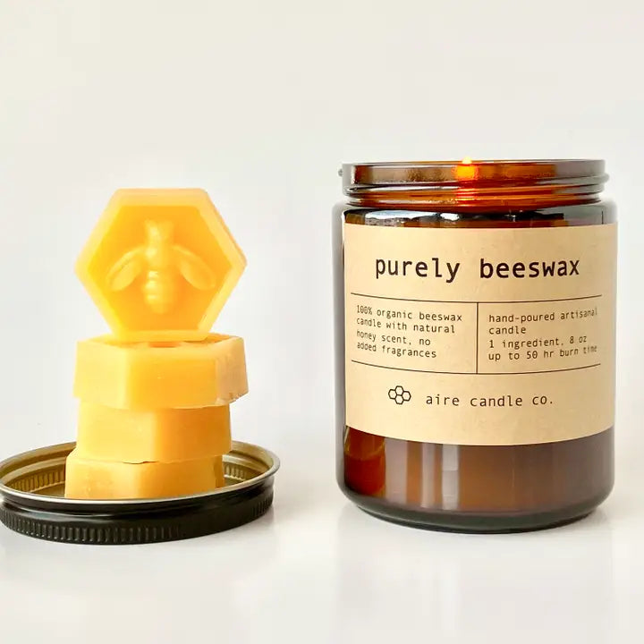 Purely Beeswax Candle from aire candle co.