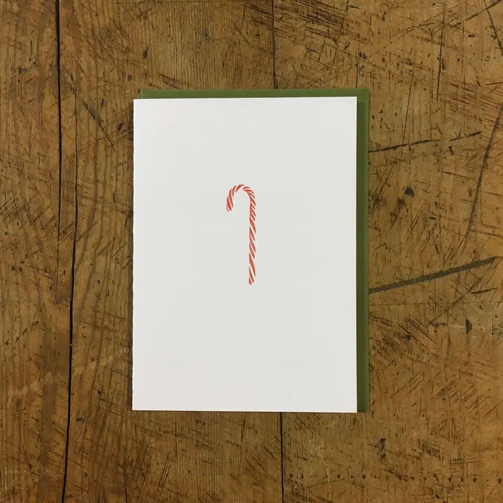 Candy Cane Letterpress Holiday Card from Green Bird Press