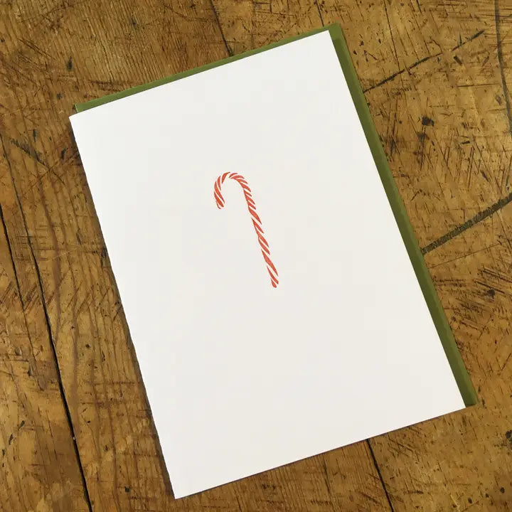 Candy Cane Letterpress Holiday Card from Green Bird Press