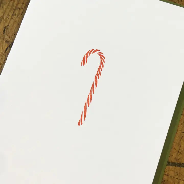 Candy Cane Letterpress Holiday Card from Green Bird Press