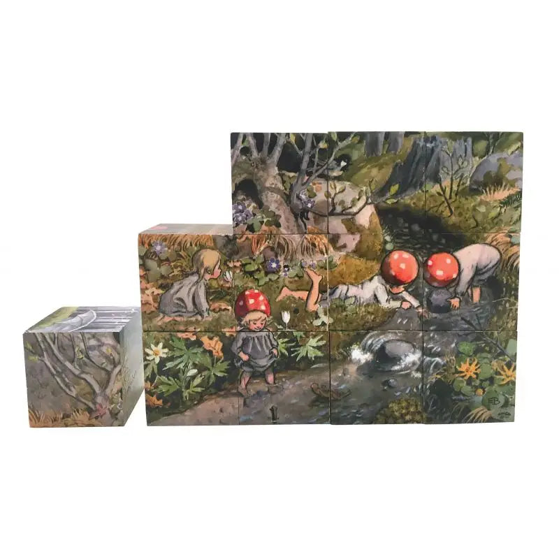 Elsa Beskow "Children of the Forest" Block/Cube Puzzle