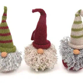 Handmade Knit Gnome Holiday Ornament