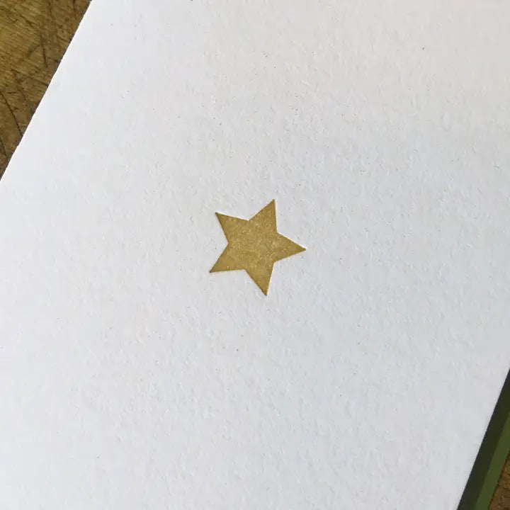 Gold Star Letterpress Holiday Card from Green Bird Press