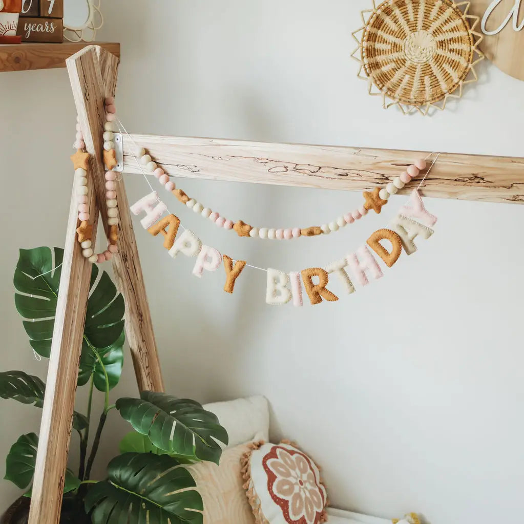 Boho Happy Birthday Garland