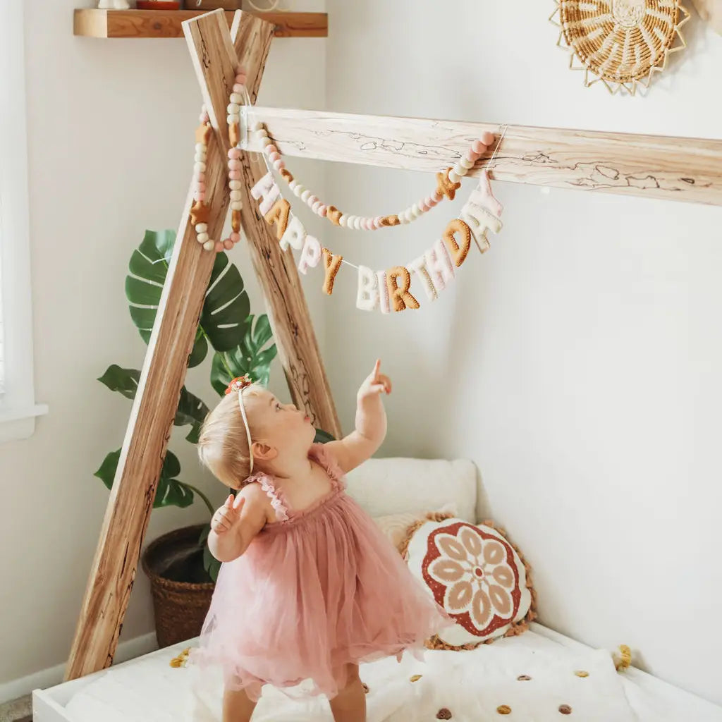 Boho Happy Birthday Garland