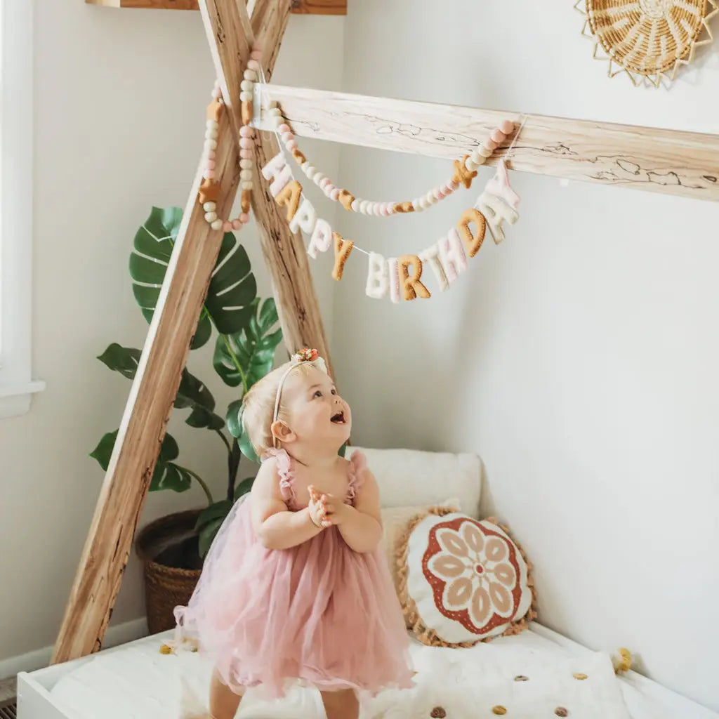 Boho Happy Birthday Garland