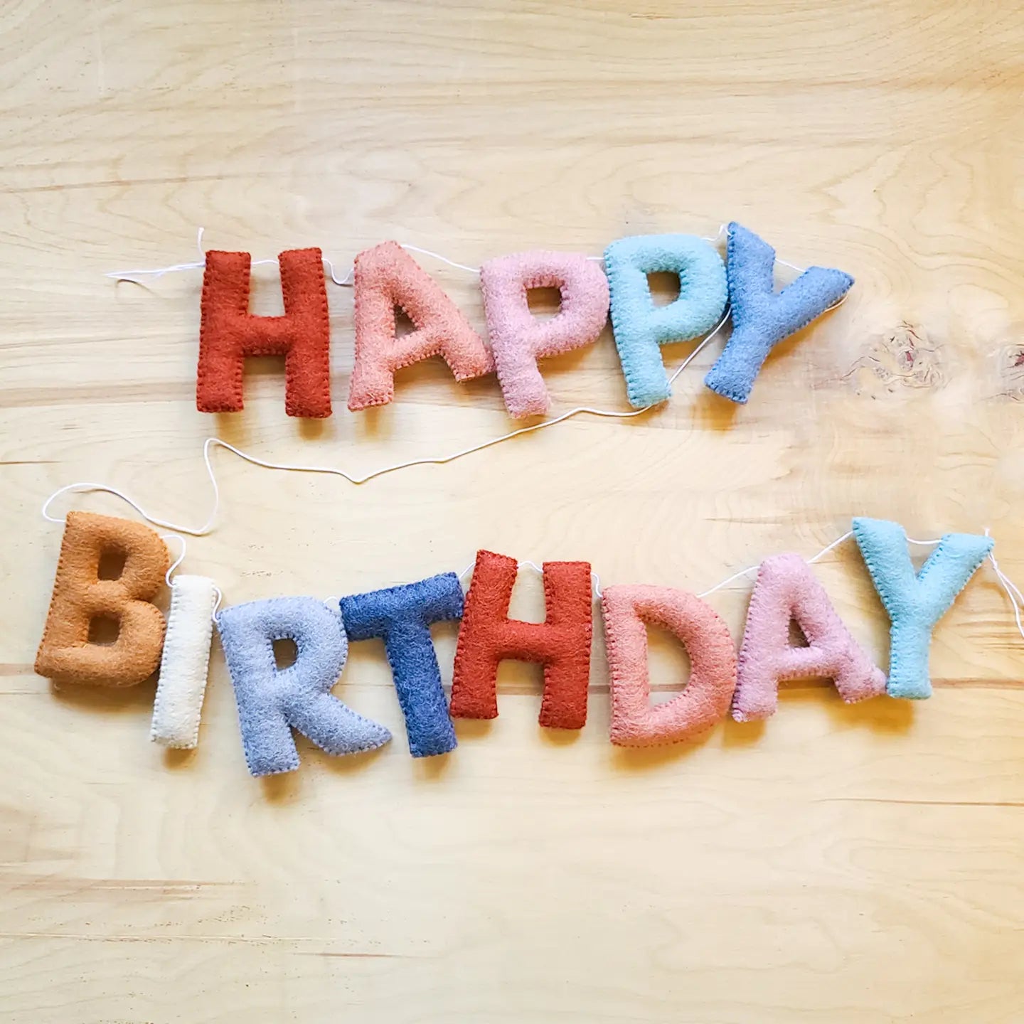 Modern Earth Happy Birthday Garland