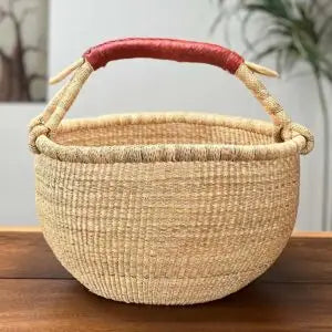 Natural Large Round Basket - African Market Baskets