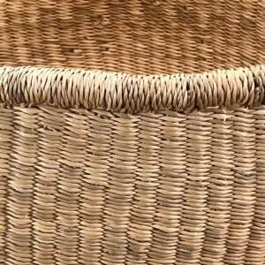 Natural No Leather Mini Round Basket - African Market Baskets