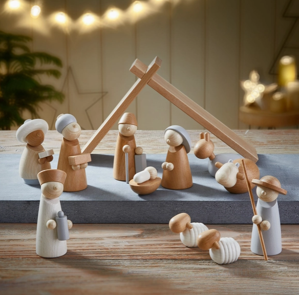 HABA Nativity Set 12 Piece Wooden Playset (Made in Germany)