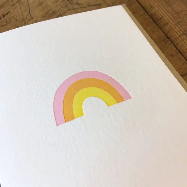 Rainbow (Pink/Orange/Yellow) Letterpress Card from Green Bird Press