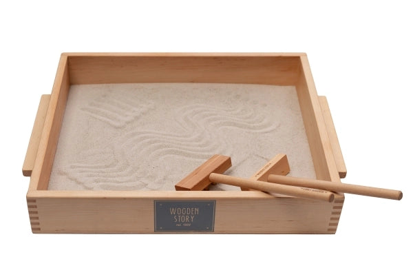 Wooden Story Large Sand Writing Tray + Accessories -Sensory Toy