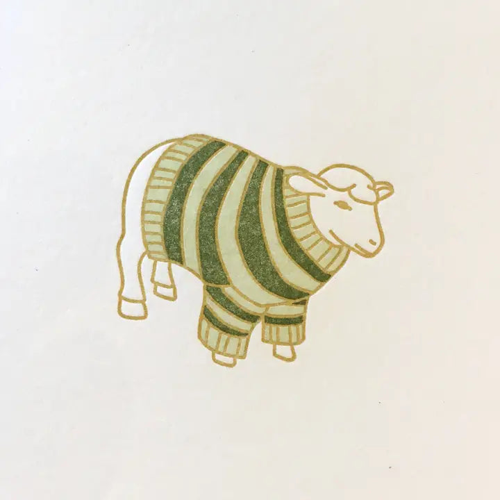 Sheep Sweater Letterpress Holiday Card from Green Bird Press