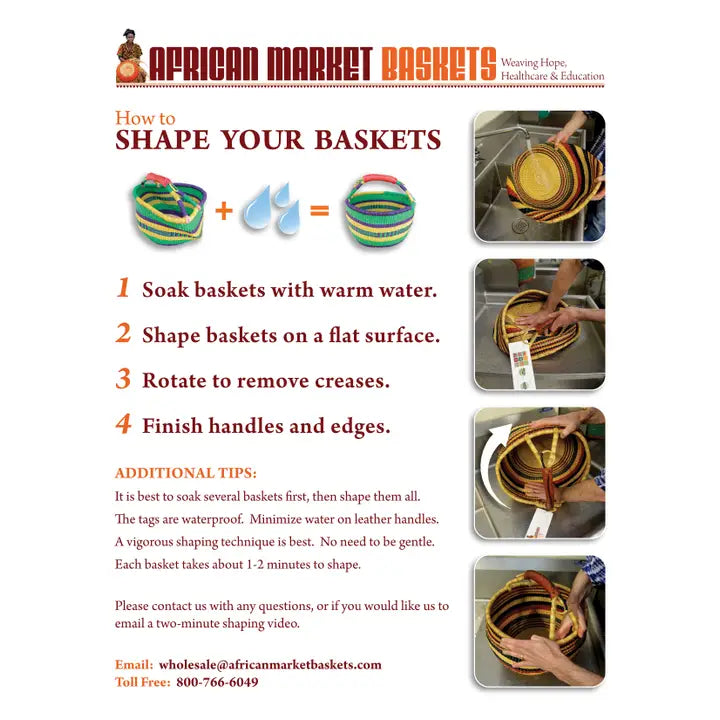 Natural medium round basket - African Market Baskets