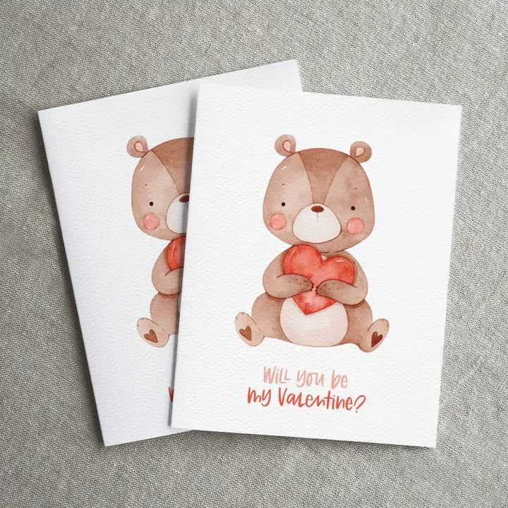 Happy Valentine's Day Card, Cute Valentine Bear