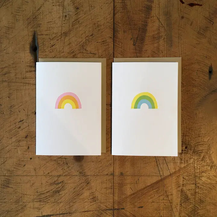 Rainbow (Yellow/Green/Blue) Letterpress Card from Green Bird Press