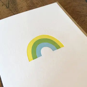 Rainbow (Yellow/Green/Blue) Letterpress Card from Green Bird Press