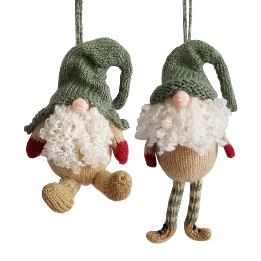 Handmade Knit Gnome Holiday Ornament