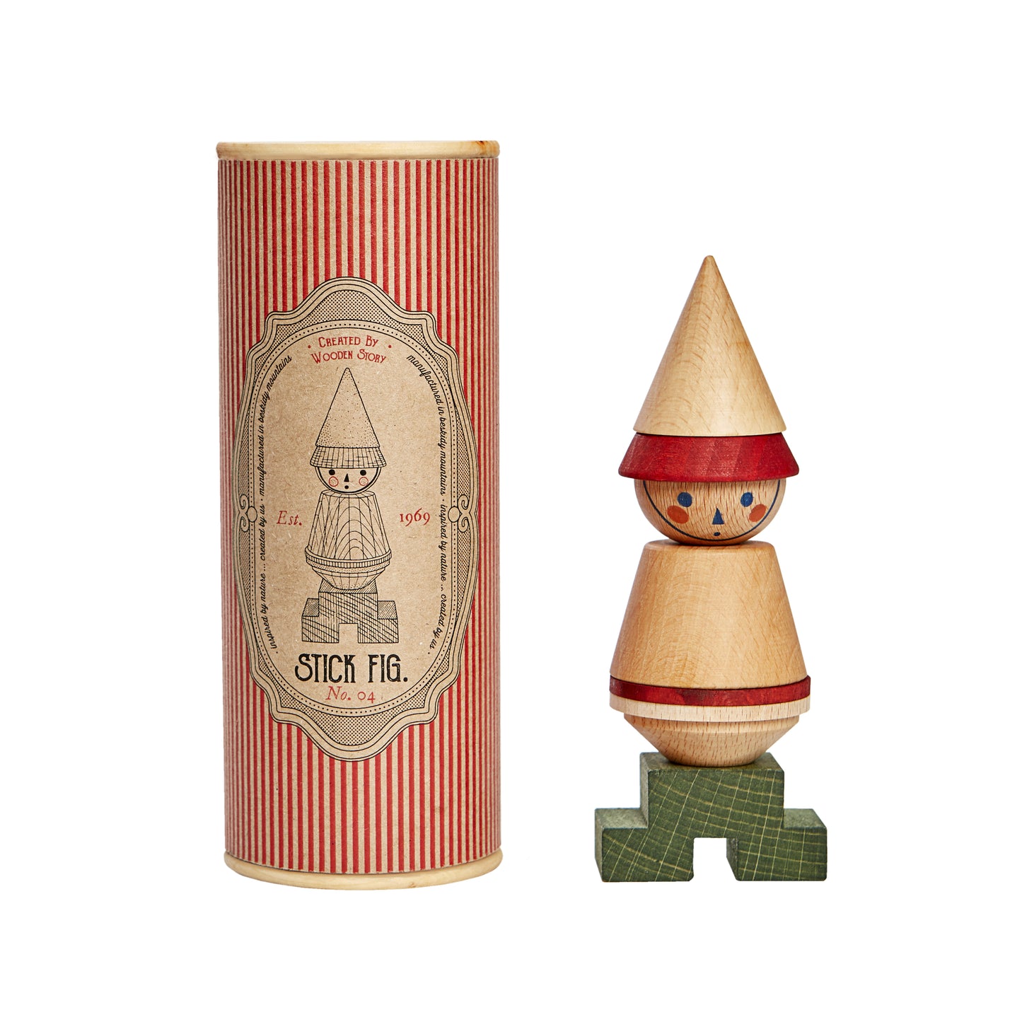 Wooden Story Stacking Toy Stick Fig No.04