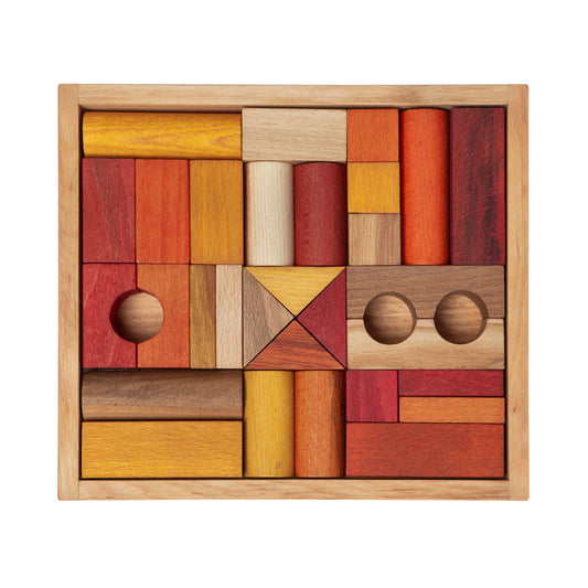 Wooden Story Warm Blocks in Tray - 30 Pieces