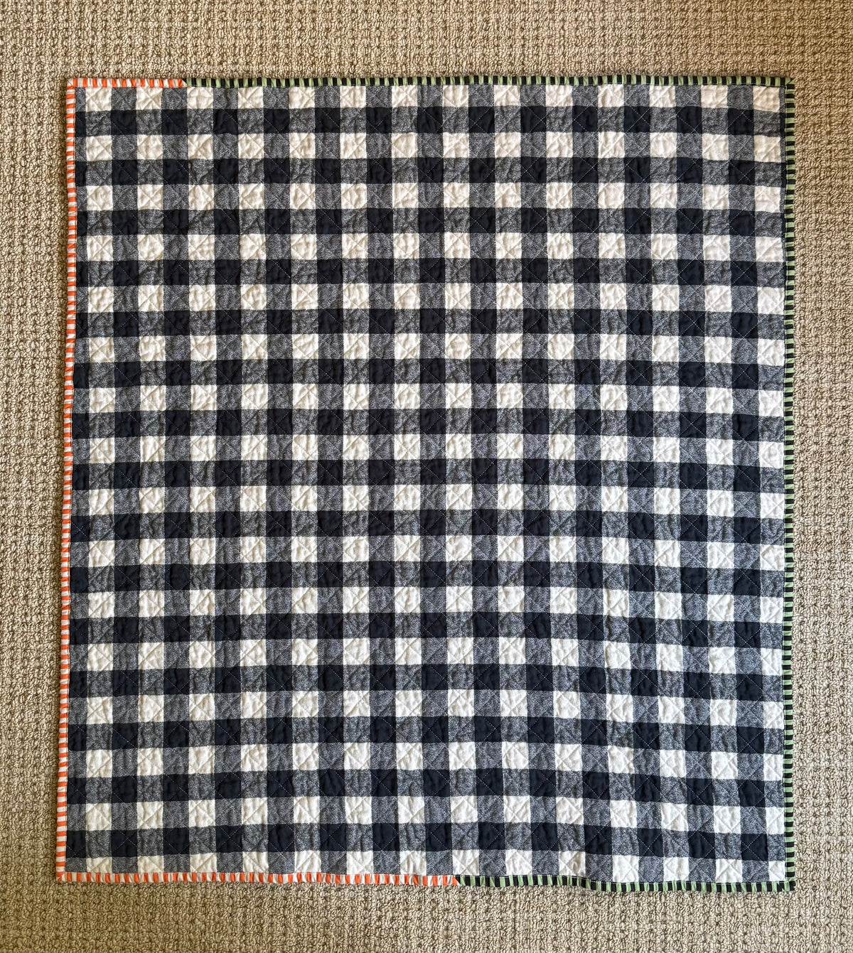 Kid Size Quilt - Skeleton Dance Party Black