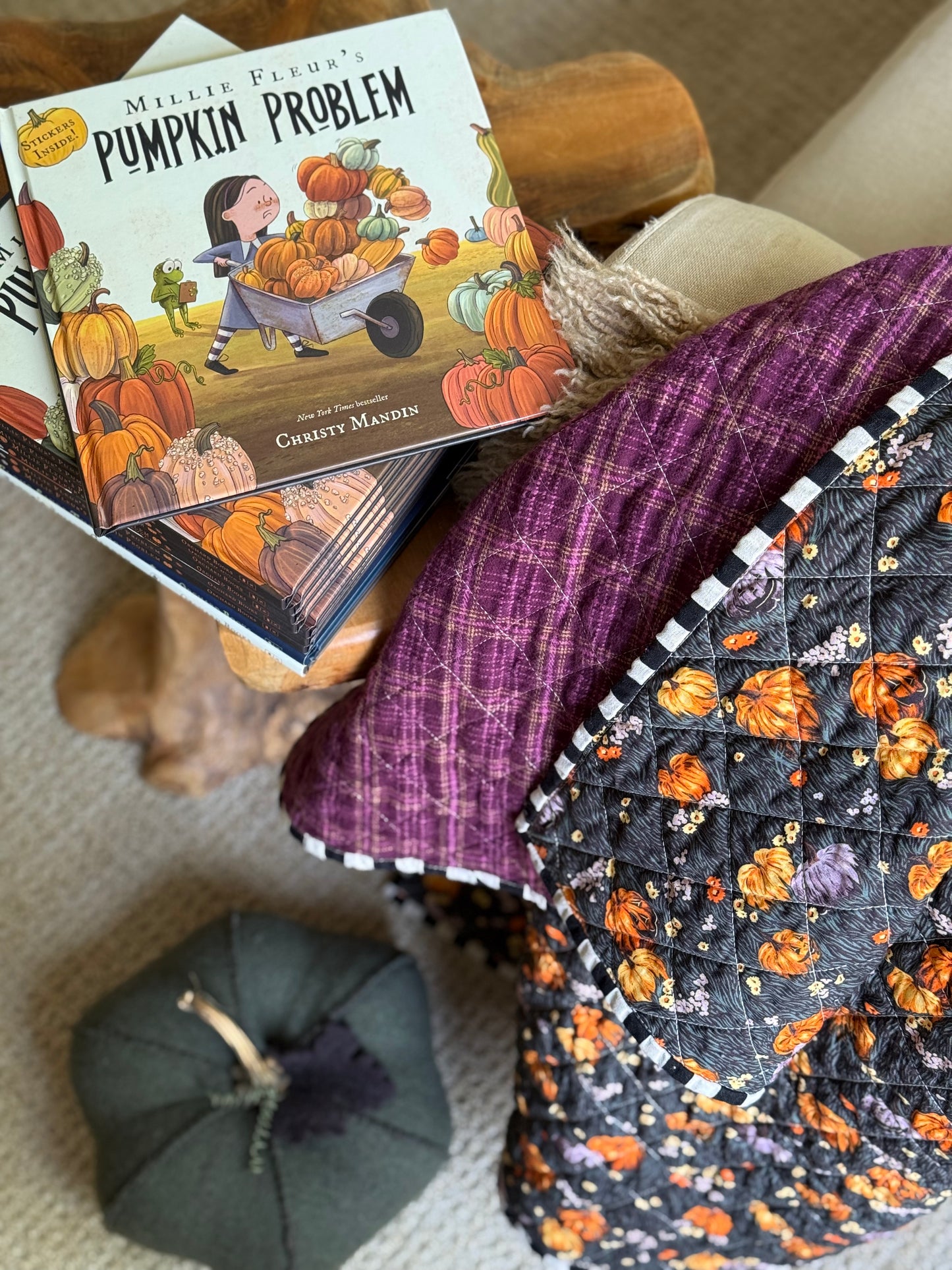 Book and Quilt Gift Set - Millie Fleur's Pumpkin Problem