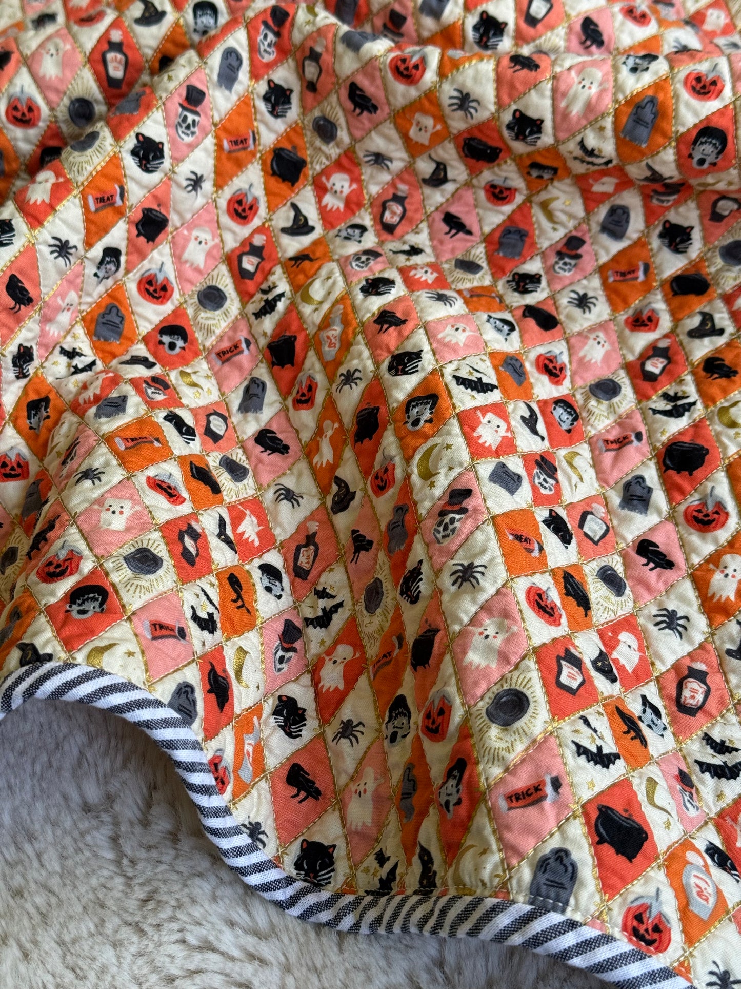 Kid Size Quilt - Halloween Argyle