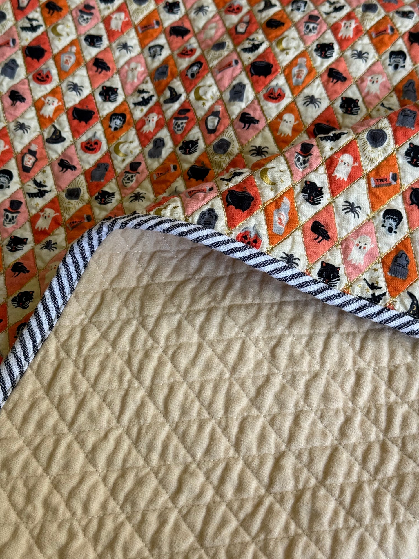 Kid Size Quilt - Halloween Argyle