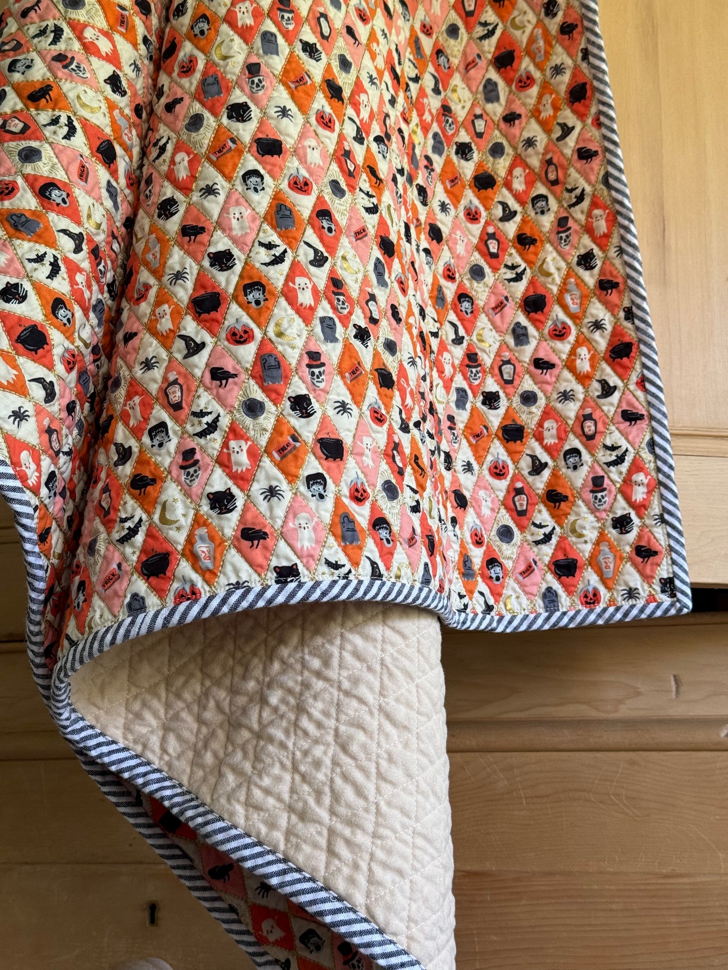 Kid Size Quilt - Halloween Argyle