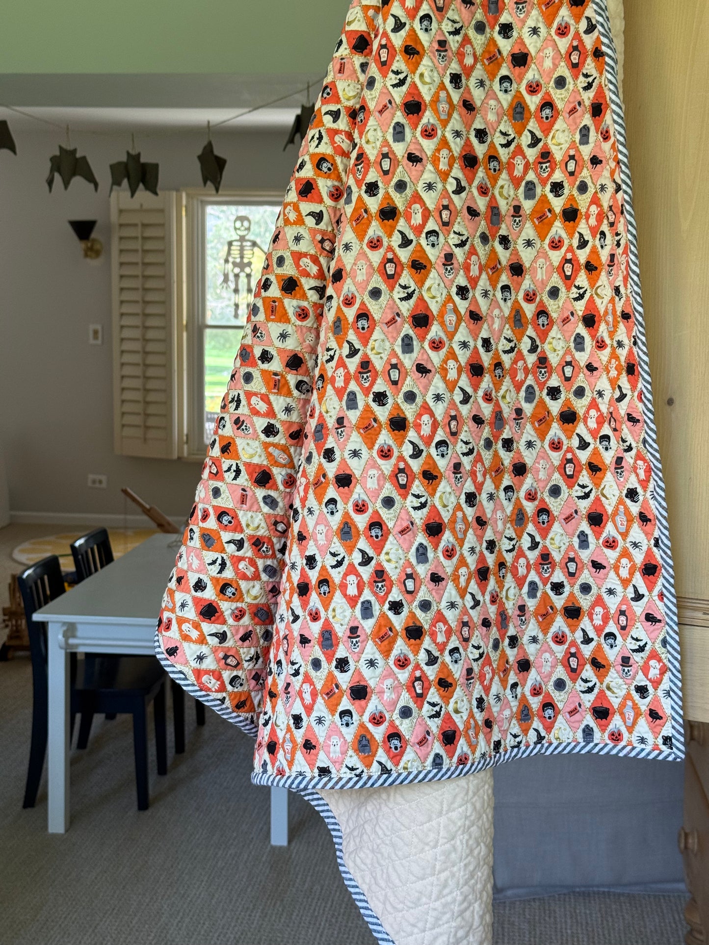 Kid Size Quilt - Halloween Argyle
