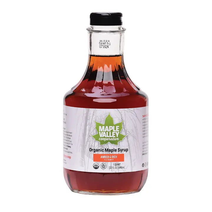 Maple Syrup Organic Amber & Rich 32 oz. Glass Decanter
