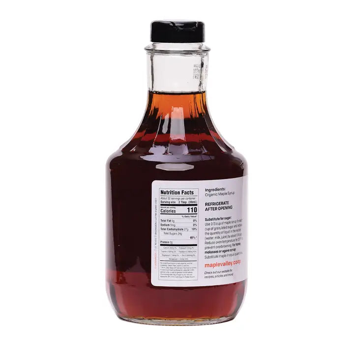 Maple Syrup Organic Amber & Rich 32 oz. Glass Decanter