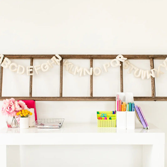Felt Alphabet Garland White
