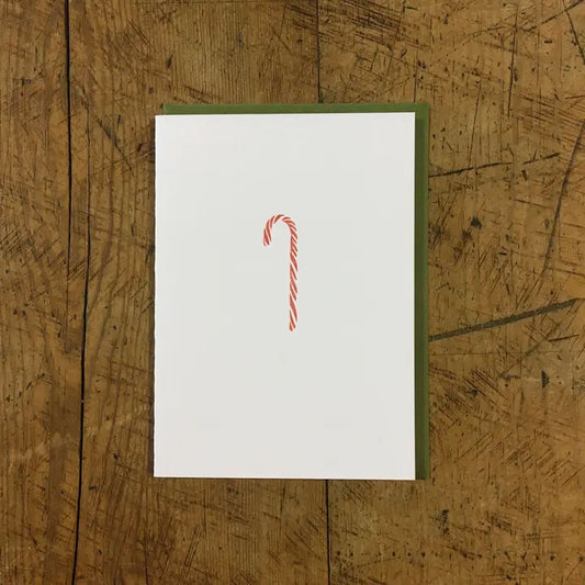 Candy Cane Letterpress Holiday Card from Green Bird Press