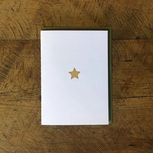 Gold Star Letterpress Holiday Card from Green Bird Press