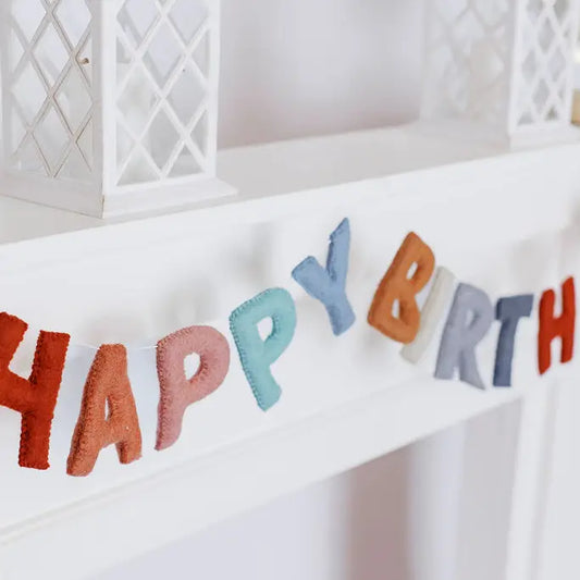Modern Earth Happy Birthday Garland