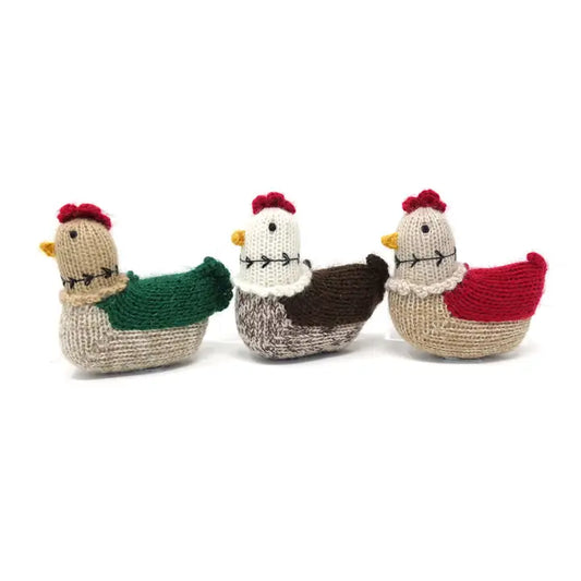 Handmade Knit Hen Holiday Ornament