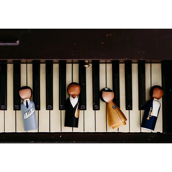 The Jazz Cats Wooden Peg Dolls