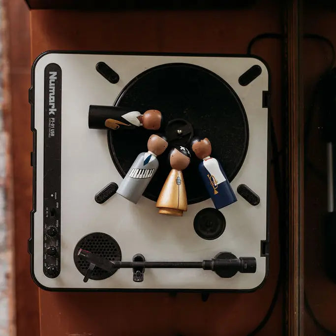 The Jazz Cats Wooden Peg Dolls