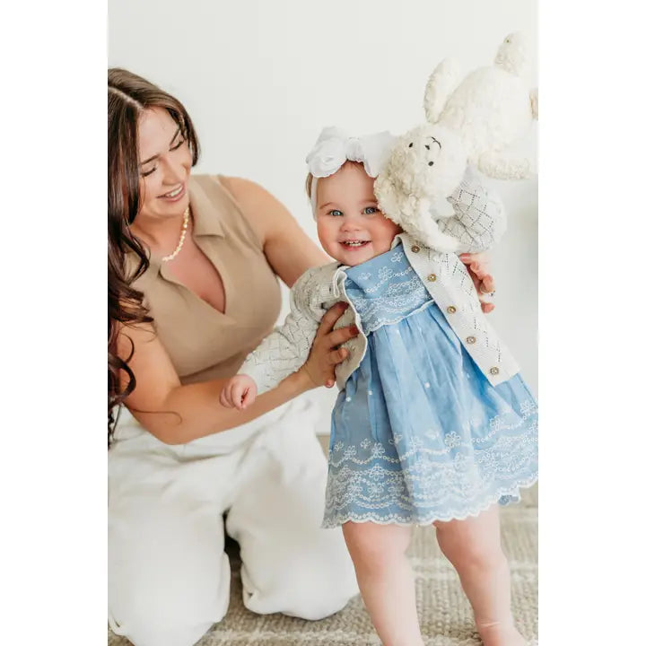 Jojo Lil Bunny Sherpa Knit Stuffed Animal Soft Toy (Organic)